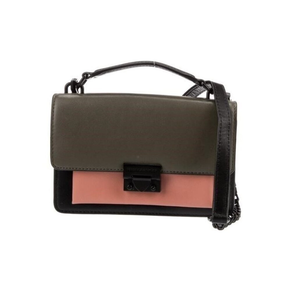 Rebecca Minkoff Small Leather Crossbody Bag Colorblock Studded Chain Strap